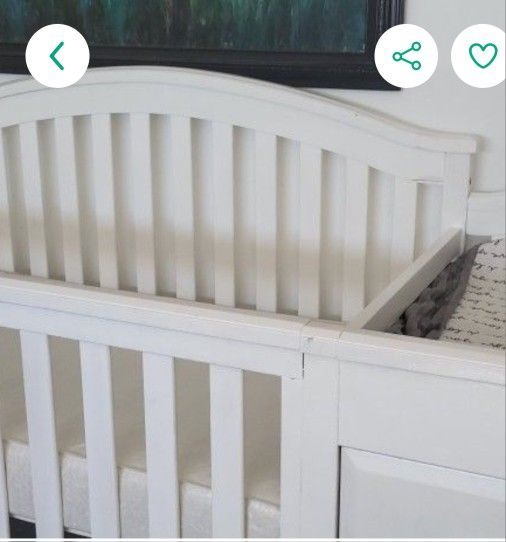 Baby Crib, Mattress, Changing Table