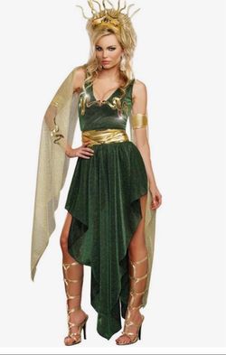 Medusa Adult Women’s Halloween Costume. Size Medium (New) *Dress *Headband *Armband.