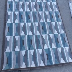 Modern blue grey rug