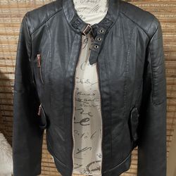 Womens Miss London Faux Leather Jacket 