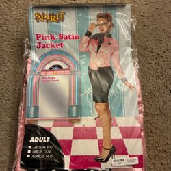 Spirit Pink Satin Jacket Costume Adult Medium