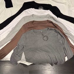 5 Hukey Women’s Long Sleeve Tops – Size L – 4 New w/ Tags