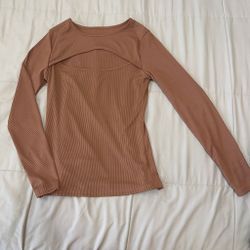 Brown long sleeve with cutout