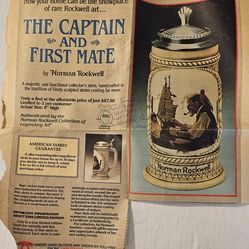 Norman Rockwell Collectable Beer Stein with Certificate