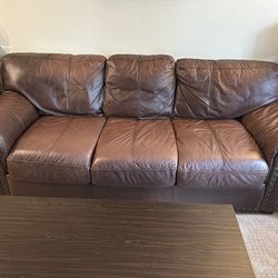 Soft Brown Leather Couch
