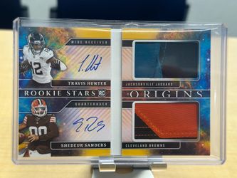 2025 Panini Origins Shedeur Sanders/Travis Hunter Dual Patch Auto Booklet    /10