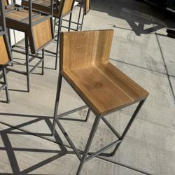 Wooden Chairs W/ Steel Base