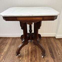 Late 20th Century Antique Eastlake Marble Top Side Table