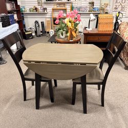 Drop Leaf Dining Table W/ 2 Chairs