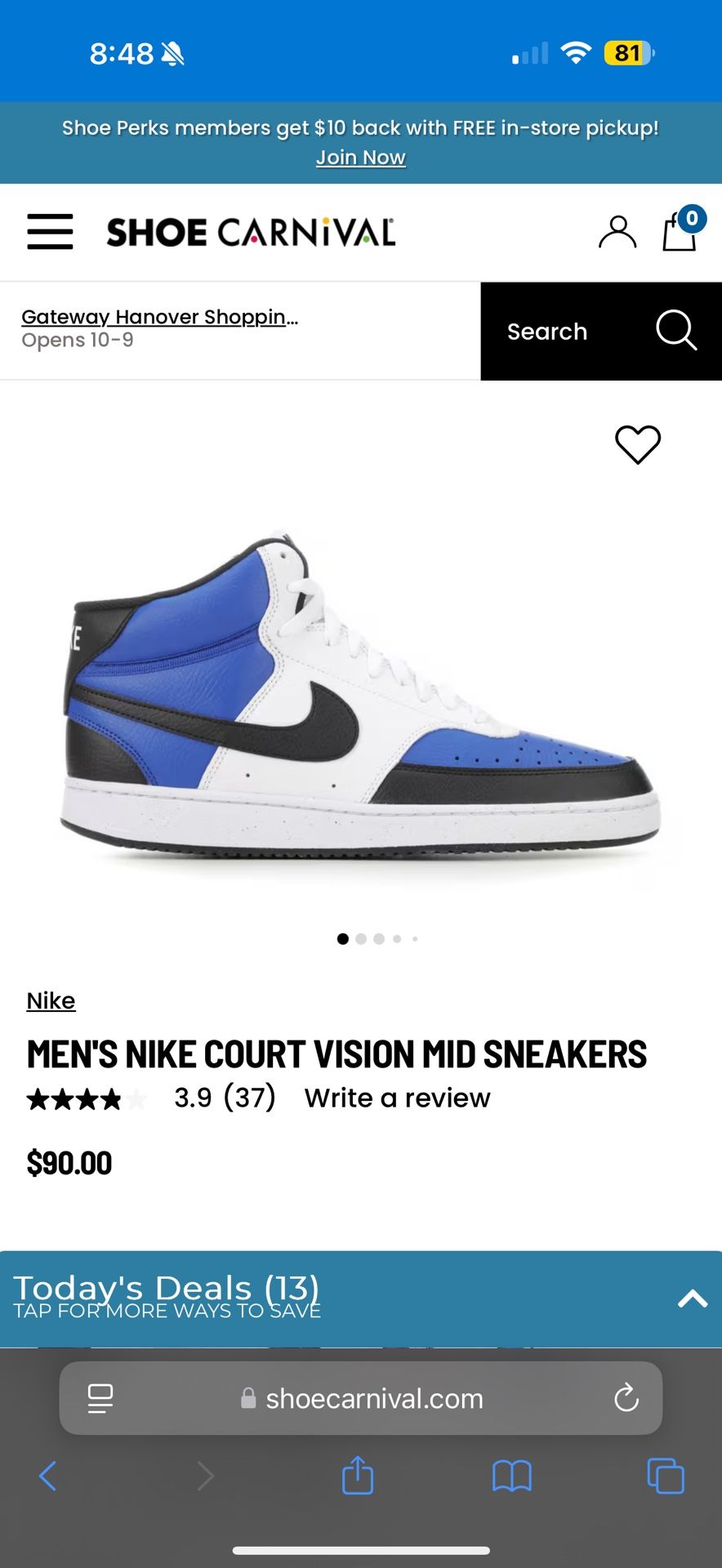 Men’s Nike Court Vision Mid Sneakers