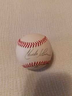 Charles Johnson Florida marlins catcher non graded signed Rawlings baseball flawless located in palm springs ca excellent