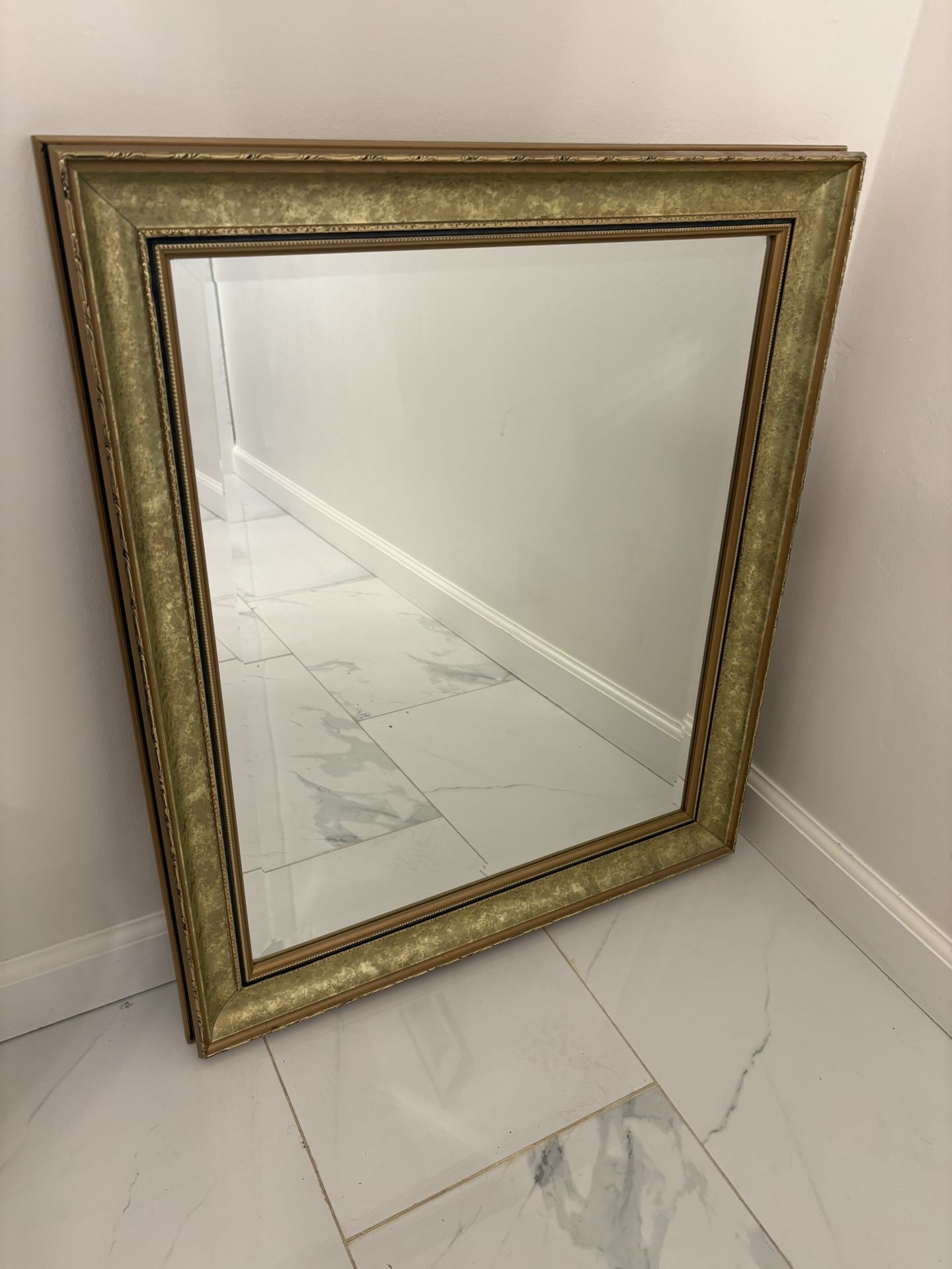 Large Mirror With Gold Frame - 28.5”x24.5”