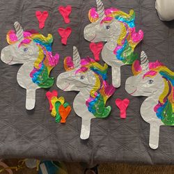 Unicorn And Heart Balloons