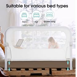 Baby Bed Rail Guard for Toddlers -47" Toddler Bed Rails for Twin, Full, Queen, King Bunk Size Bed Swing Down Bedrail Extral Tall Child Safety Side Rai