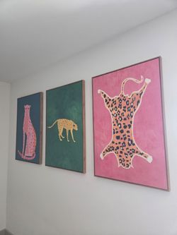 Set of 3 Large Vibrant Colorful Paintings (perfect for drab dorm room)