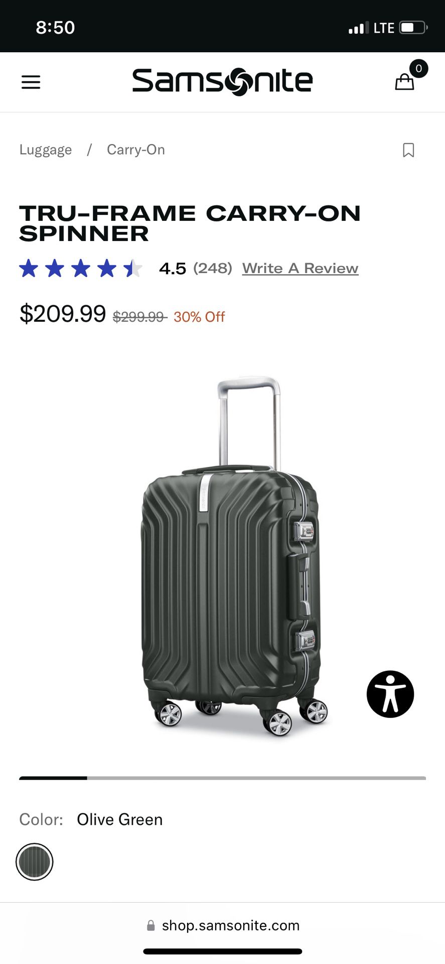 Samsonite Zipless Carry-On Luggage