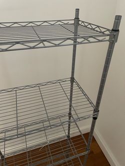 Silver Metal Wire Shelving Rack