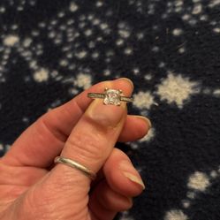 Sterling Silver 925 Marked Princess Cut Ring Size 7 #3012