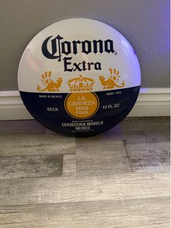 Corona Dome Round Metal Sign, Beer Bar Home Man Cave Garage Wall Decor