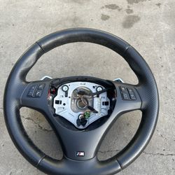07-13 OEM BMW E90 E92 E93 Steering Wheel M-SPORT PERFORATED Leather w/Shifters