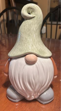 Ceramic Santa Gnome Christmas/Fall Cookie Jar