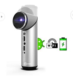 Smart Projector with Speakers HIFI Audio,Rotated 90 Degrees Lens 4500 Lumens Smart Mini Wi-Fi Projector,Bluetooth DLP Pocket Projector with