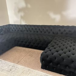 Black Tufted Sectional Sofa