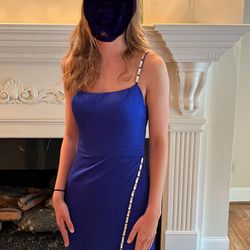 Jovani Slit Skirt Prom Dress, Royal, Size 0