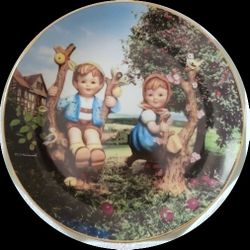 Vintage Danbury Mint MJ Hummel Apple Tree Boy and Girl Plate Little Companions