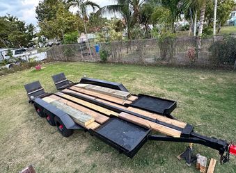 Homemade Car Trailer Heavy-Duty Tri-Axle Flatbed Car Trailer – Ready to Use