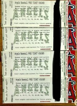 4 Angels Baseball Ticket Vouchers - 2026 Games $30