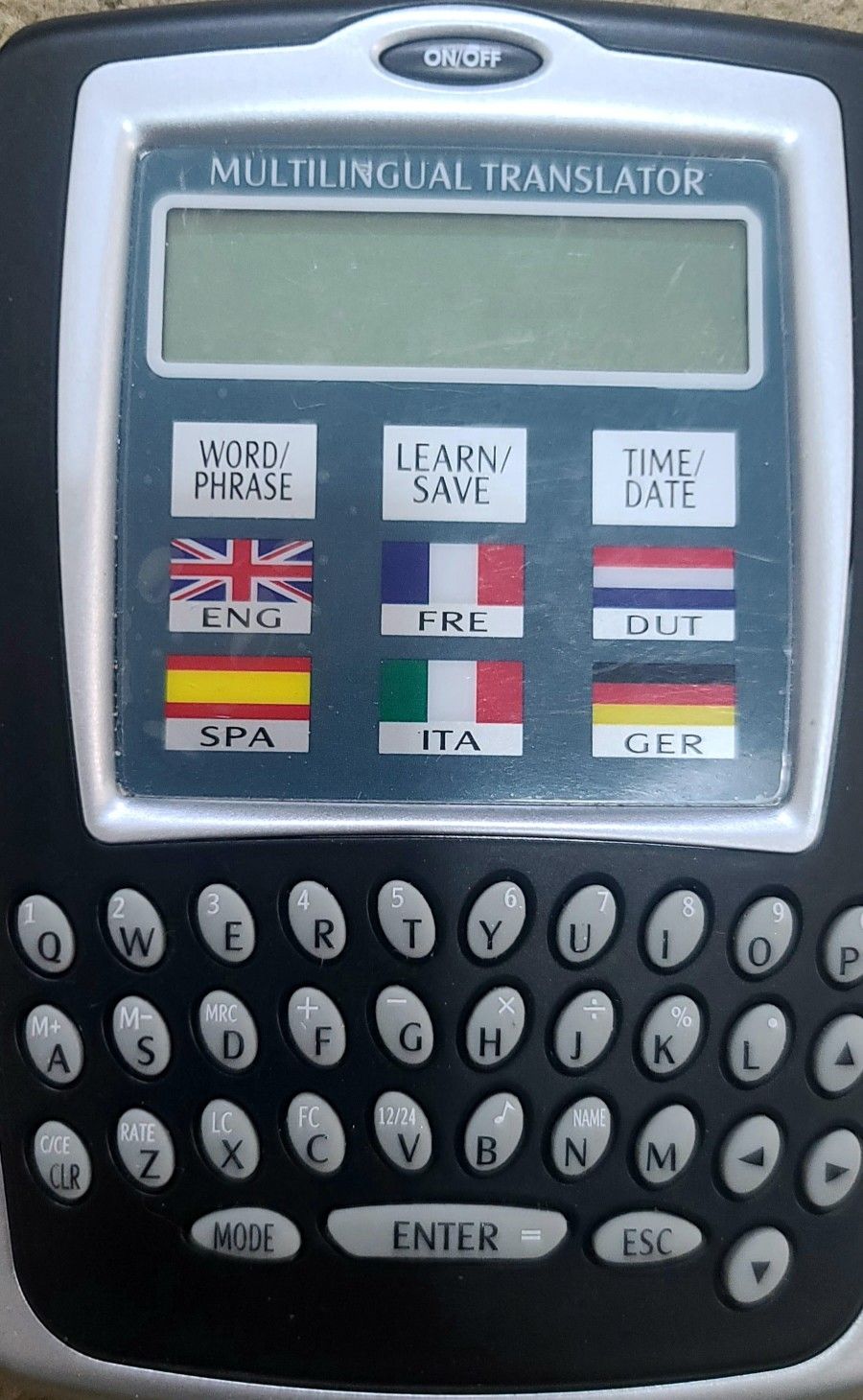 Multilingual Translator Handheld Electronic Travel Unit English Spanish French German Dutch Italian