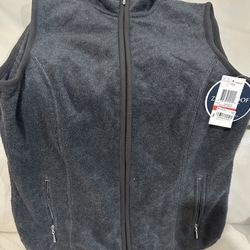 Karen Scott Sport Vest Women’s XS Charcoal Sport Fleece Full Zip NEW