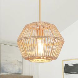 💡 VILUXY Woven Rattan Pendant Light Fixture 🌿