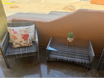 Black w grey 3 piece patio set