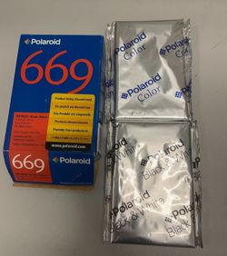 Polaroid 669 Instant Film Box with 4 Sealed Color B&W Foil Packs Expired