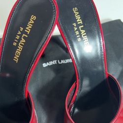 YSL Saint Laurent Red Stiletto Mule Heels - EU 39/US9 New! 100% authentic