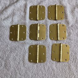 7 Unused Gatehouse 3.5" Satin Brass Door Hinges