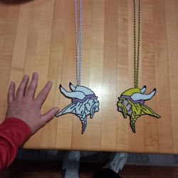 Beaded Vikings Medallions With 31" Necklaces,  Double Sided