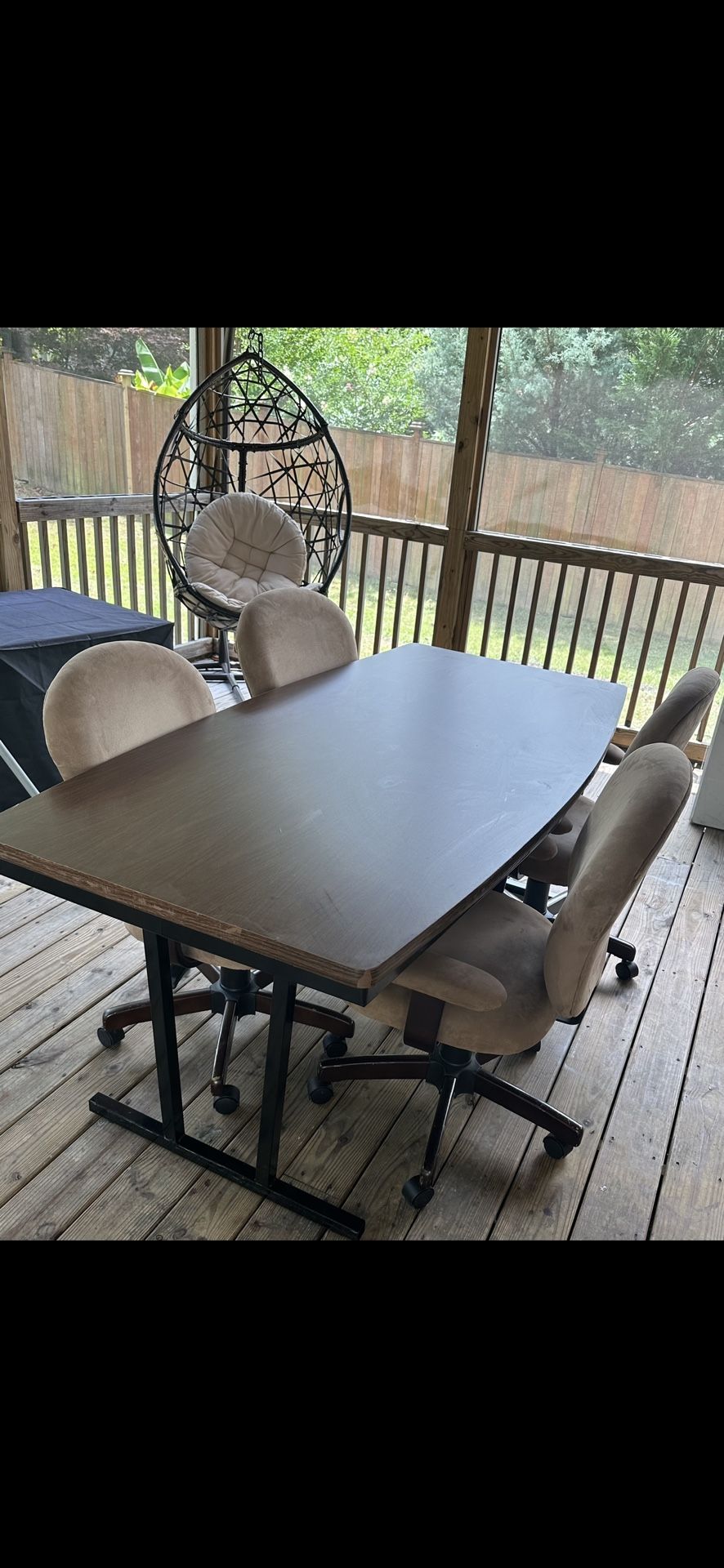 Office Desk And 4 Chairs