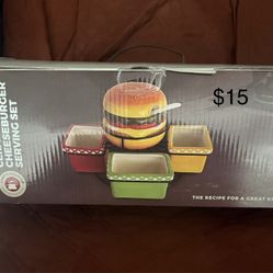 CERAMIC CHEESEBURGER SERVING SET