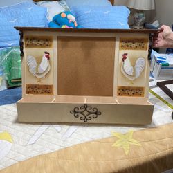 Cork Board And Mail Holder