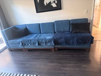 Blue couch sectional good quality