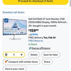 Dell S2725HS 27 Inch Monitor
