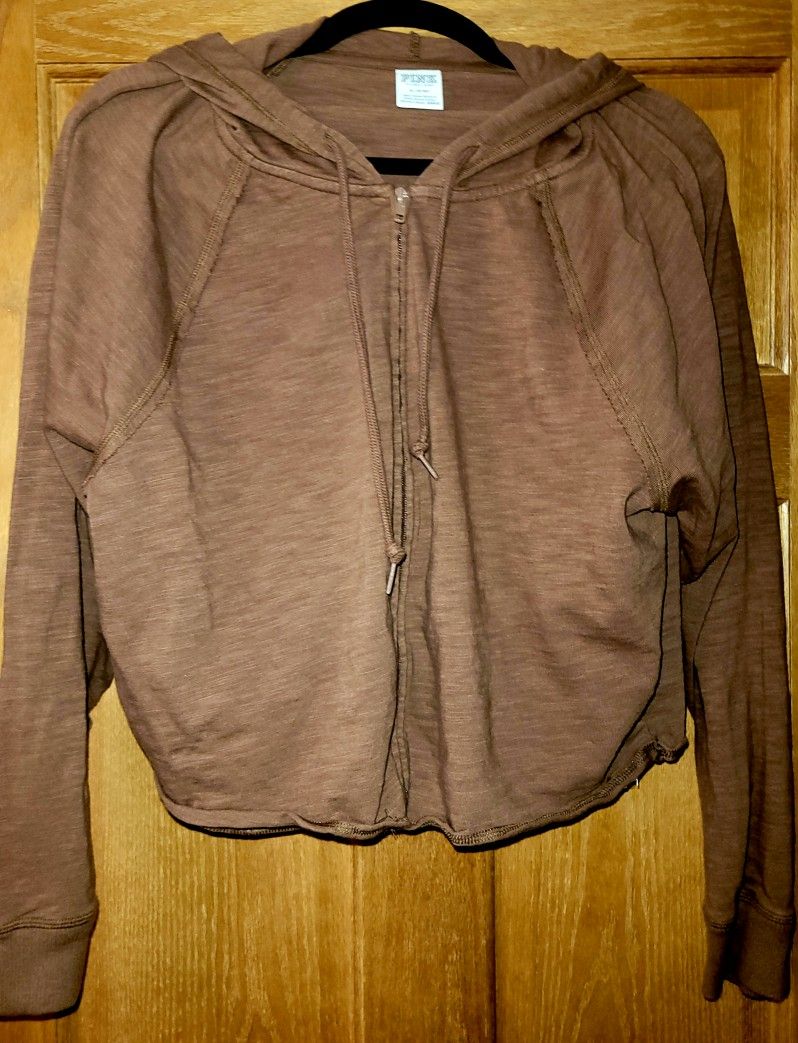 Pink Medium Brown Zip Hoodie