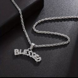 Blessed Silver Tone Necklace 