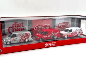 M2 1:64 Scale Diecast Hauler Set - 1996 GMC Safari Van (Coca Cola)