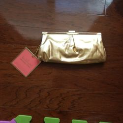 Michael Kors gold evening clutch