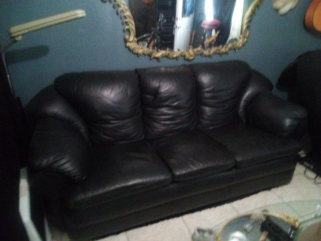 Black Leather Couch Real Leather