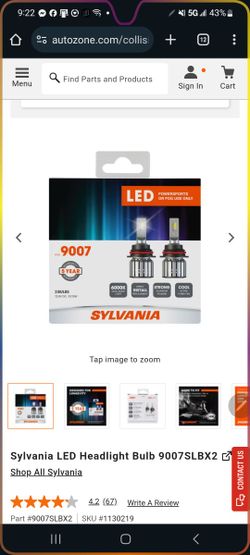 Sylvania LED headlights, 9007. 2 Bulbs. 